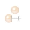 Серьги - - Натуральный пресноводный жемчуг 9-10 мм - Белое золото - AAA+ - Натуральный розовый
