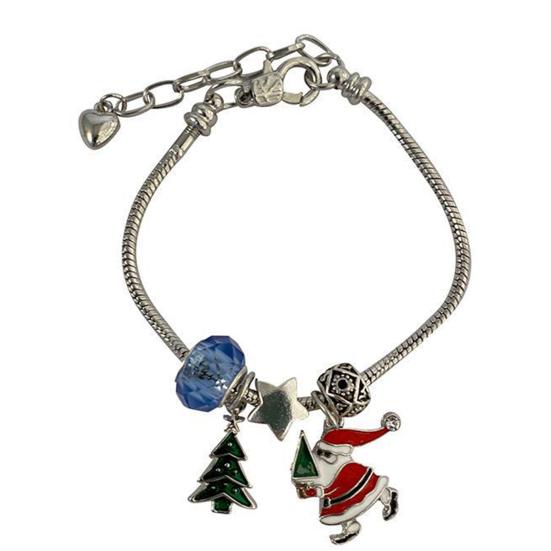 Набор браслетов-адвент-календаря на Рождество 2025, 24-дневный обратный отсчет, шкатулка для украшений с шармами в виде Санты, оленя и елки, сюрпризный рождественский подарок