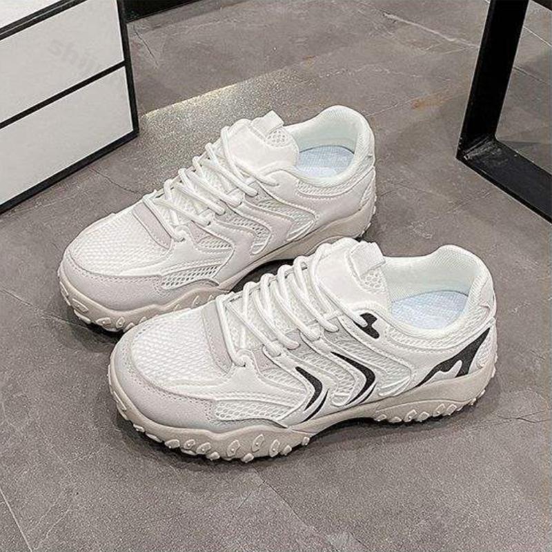 Fashion Women's Sneakers Spring Autumn New Breathable Soft Sole Lightweight Casual Shoes Comfort Outdoor Non Slip Lace Up Running Shoes