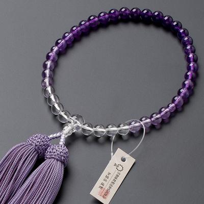 Алтарный магазин Takita Kyoto Молитвенные четки для 7 мм чистого шелка с головкой из мешочка для бусин могут использоваться всеми. Сертификат включен [Буддийский Shoten] Женщины, Аметист,