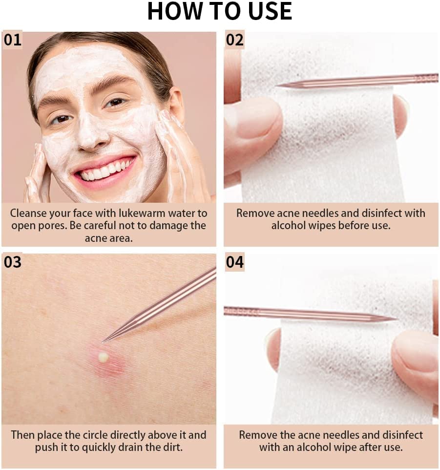 Набор косметологических инструментов для удаления угрей 4шт