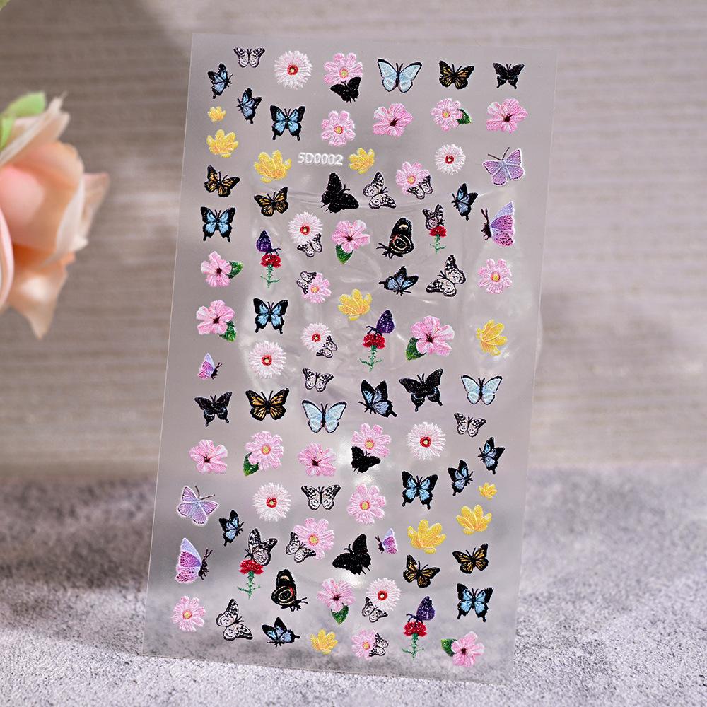 Рельефная наклейка для маникюра «Роза», 5D, трехмерная декоративная деталь для ногтей, наклейка для ногтей для девочек