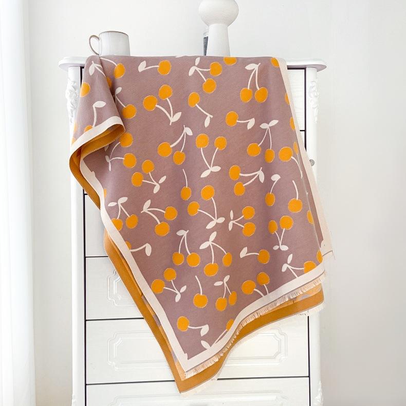 2024 Autumn/Winter New Color Blocked Imitation Cashmere Women'S Tassel Shawl Thickened Warm Double Sided Jacquard Wool Scarf