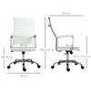 Ergonomic Office Chair With Armrest Height Adjustable Swivel Chair With Rocking Function Faux Leather Padded Computer