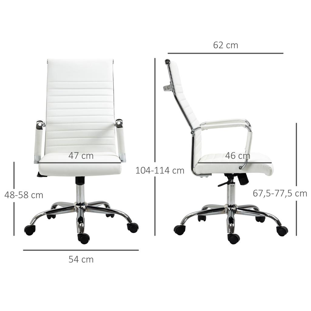 Ergonomic Office Chair With Armrest Height Adjustable Swivel Chair With Rocking Function Faux Leather Padded Computer