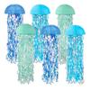 6 штук в упаковке с медузами, градиентные синие бумажные фонарики в океанском стиле, украшения для пляжа и бассейна