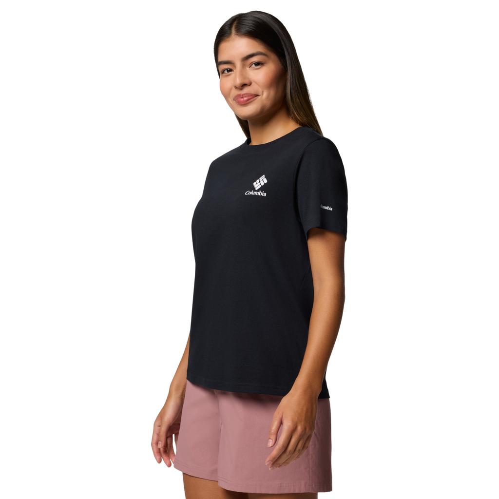 Columbia Rolling Bend Graphic SS Tee, Womens black T-shirt