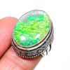 Натуральный зеленый триплет опал драгоценный камень 925 стерлингового серебра ювелирное кольцо размер 6.5 K0u12