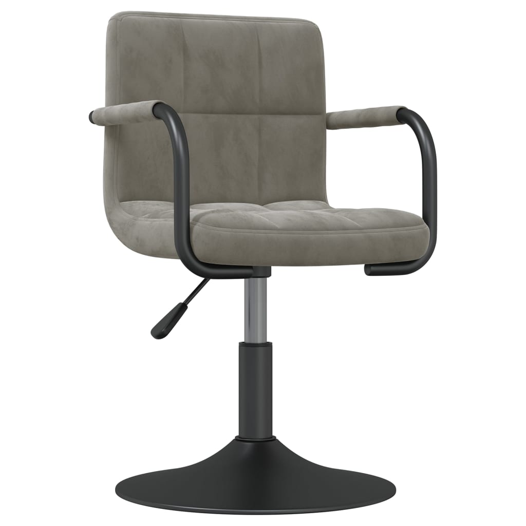 Dining Room Chairs 4 pcs Swivel Light Grey Velvet