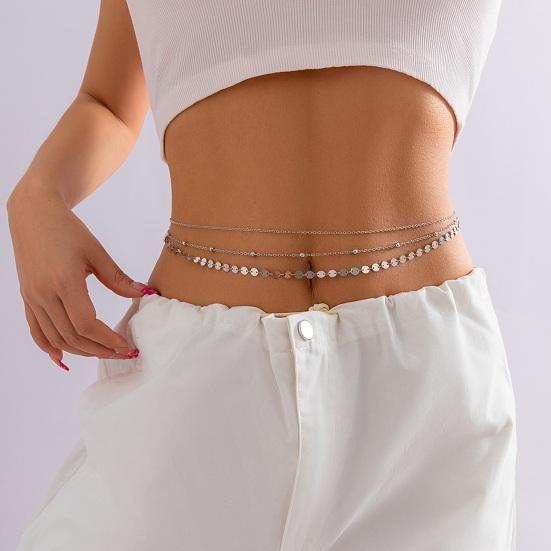 Женская цепочка на талию с двойным слоем блесток, регулируемая длина, ажурная, для танца живота, украшения на талию, вечеринки, фестивали, ночные клубы, цепочка на тело