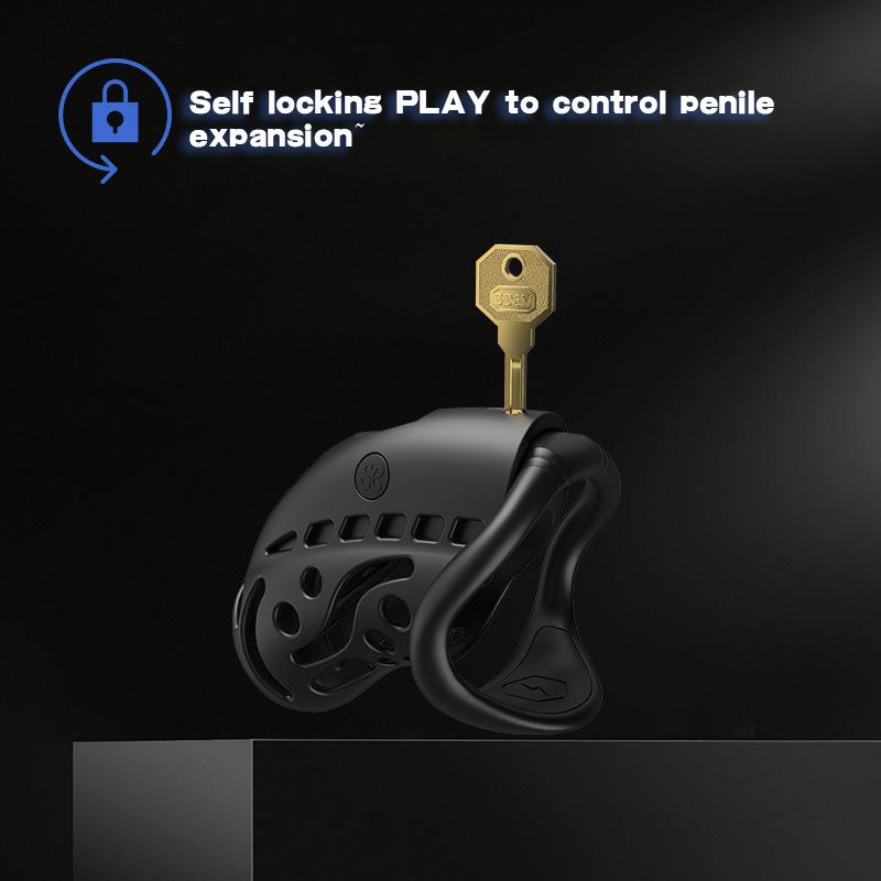 LOCKINK Electric Shock Chastity Cage Remote Control Chastity Device with 3 Rins Urethral Plug Key Box Male Penis Cage Sex Toys