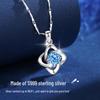 Серебряное ожерелье S999 с четырехлистником - Женская цепочка на ключицу с подвеской, подарок
