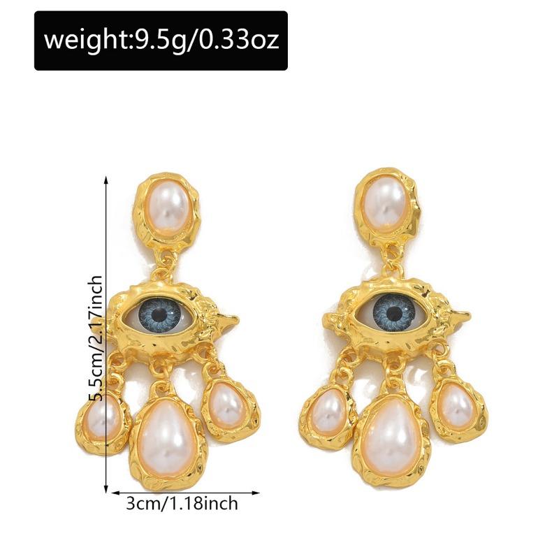 Серьги Глаз Дьявола Ювелирные изделия Легкая Роскошь Премиум Ретро Нишевые Жемчужные Серьги-Капли Воды Женские