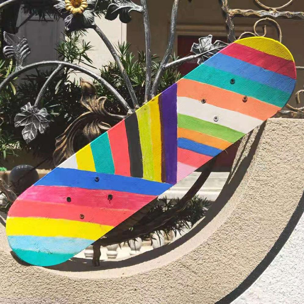 Детский скейтборд, расписанный вручную своими руками: Двусторонняя 7-слойная доска-заготовка из китайского клена