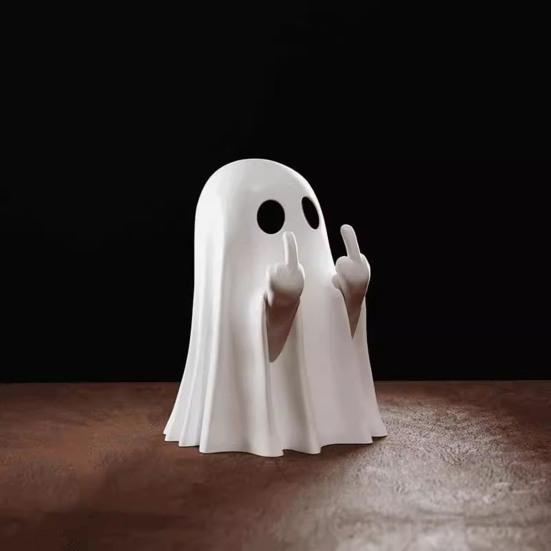 1/2/3/4/6Pcs Halloween Middle Finger Ghost Figurine Mini Spooky Ghost Statue Holiday Party
