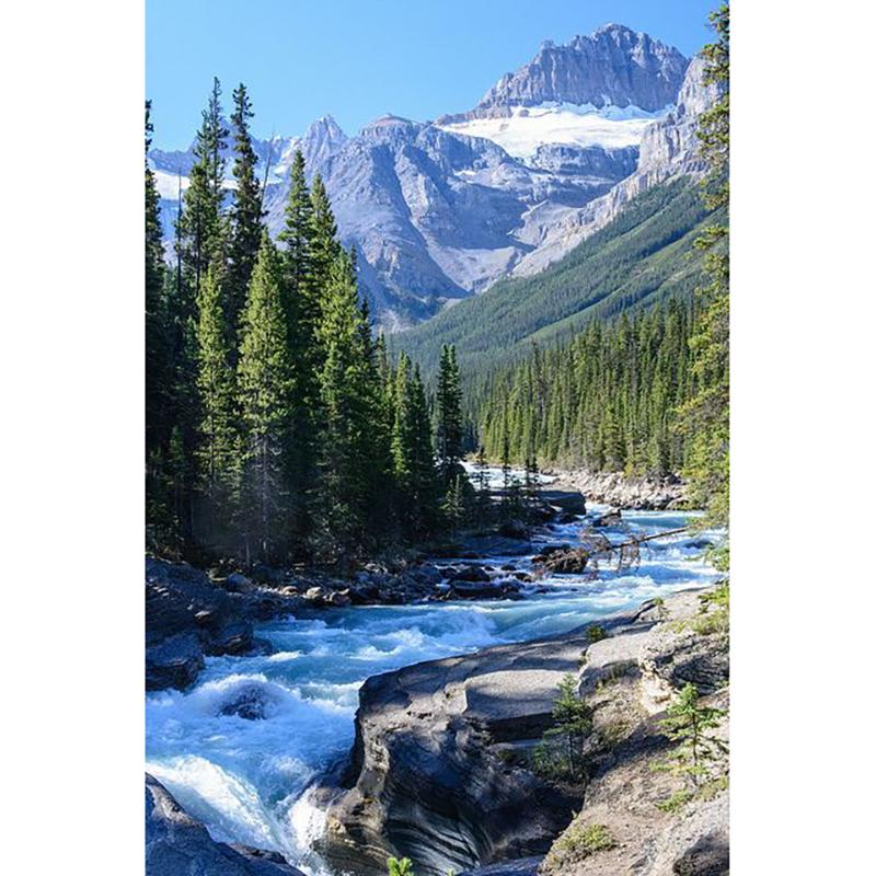 DIY Tree Creek 5D Diamond Painting Full Round Drill Scenic Diamond Embroidery Cross Stitch Mosaic Kits Wall Art Home Decor