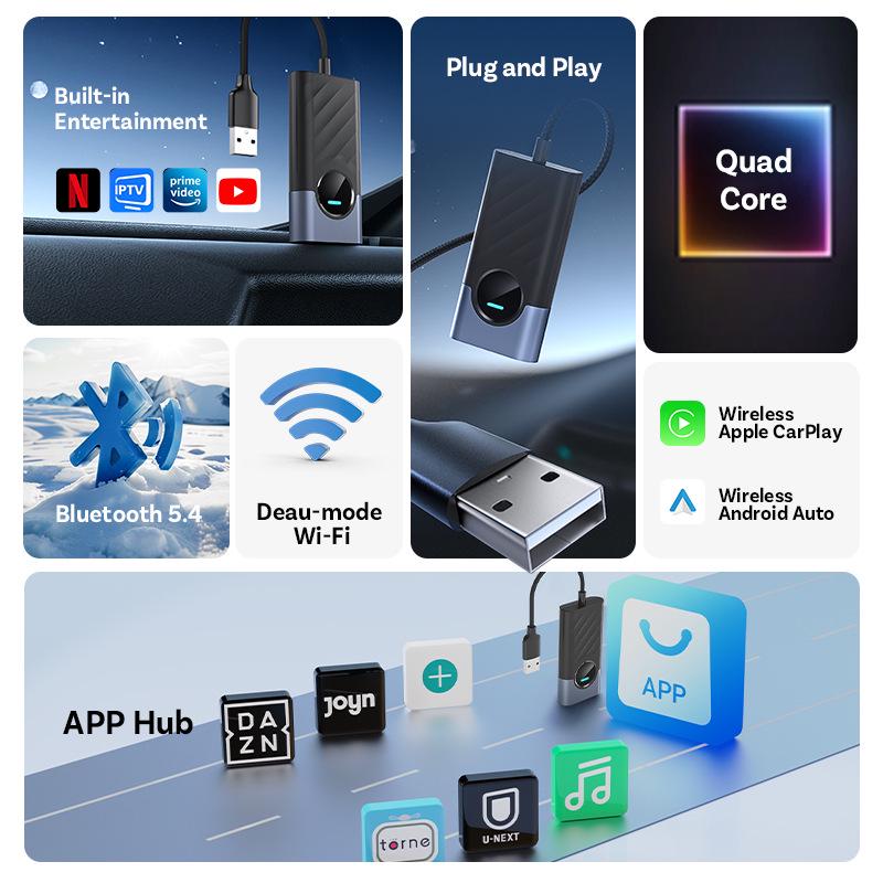 Беспроводной адаптер Ottocast CarPlay и Android Auto