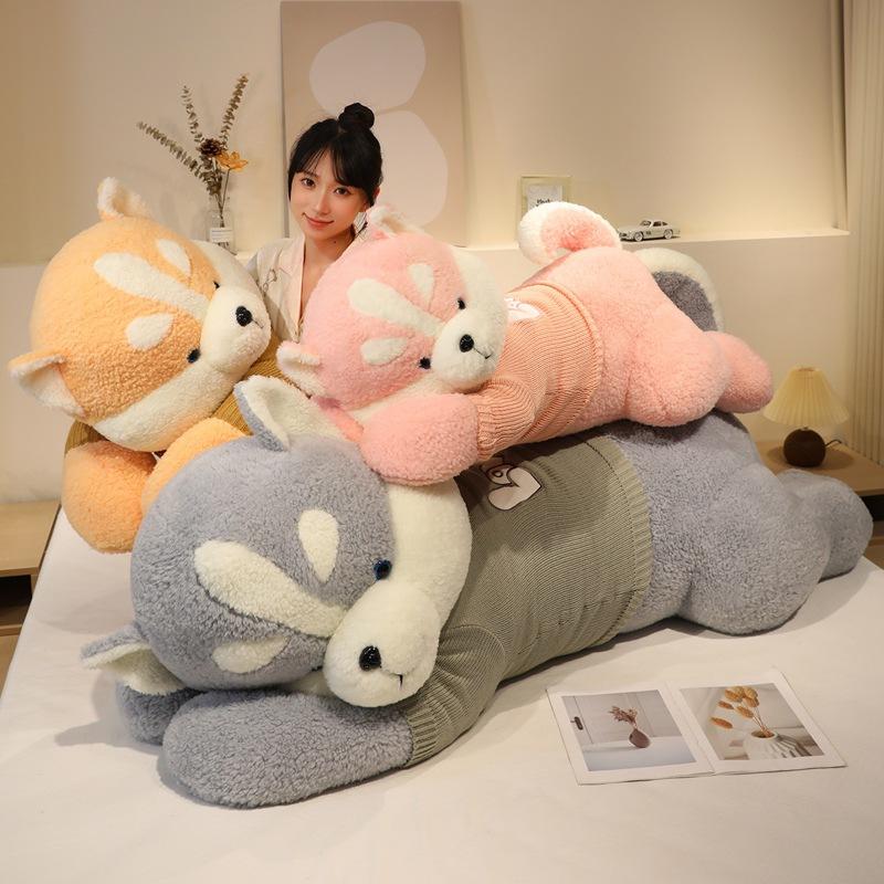 Large Soft Sweater Party Dog Husky Big Doll Plush Toy Big Dog Doll Girl Rag Doll