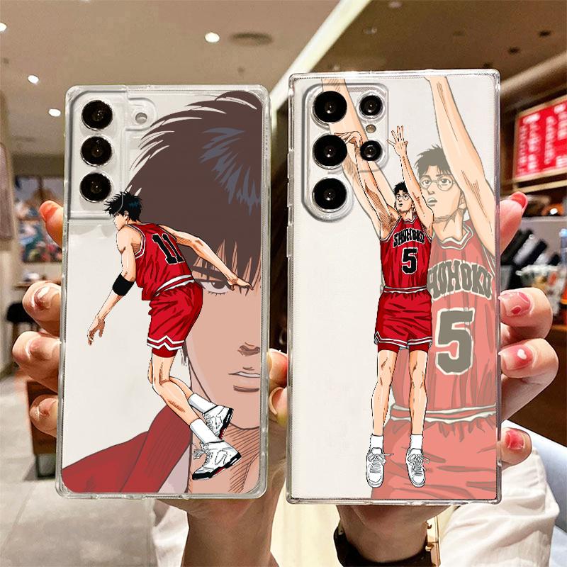 Slam Dunk Boy Anime For Samsung S23 S22 S21 Ultra S20 FE Pro Lite S10 S9 S8 Plus 5G Transparent Phone Case Cover