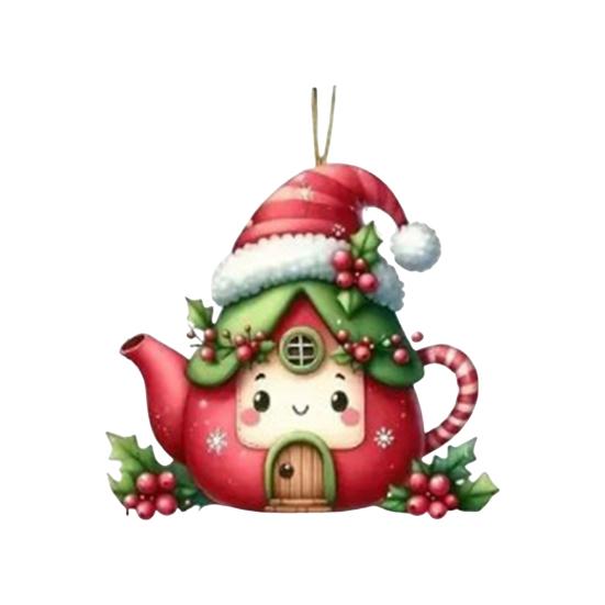 Рождественский подвесной орнамент акриловый мультяшный стиль кулон с шнурком