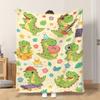 1pc Flannel Blanket Dinosaurs Having Fun Lightweight Soft Comfortable And Warm Shawl/Nap Blanket/Sofa Blanket Suitable for All Sea