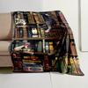 Aesthetic Book Lover Throw Blanket Cat Owl Library Academia Reading Decor Cozy Plush Throw For Sofa Couch Gift For Students