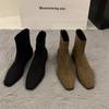 Coarse Heel Suede Korean Small Ankle Boots Women's Shoes 2025 New Autumn and Winter Versatile Fashion Thin Boots Foreign Style Short Boots