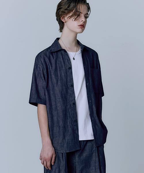 AREUBAN Western Indigo Half Shirt_Blue