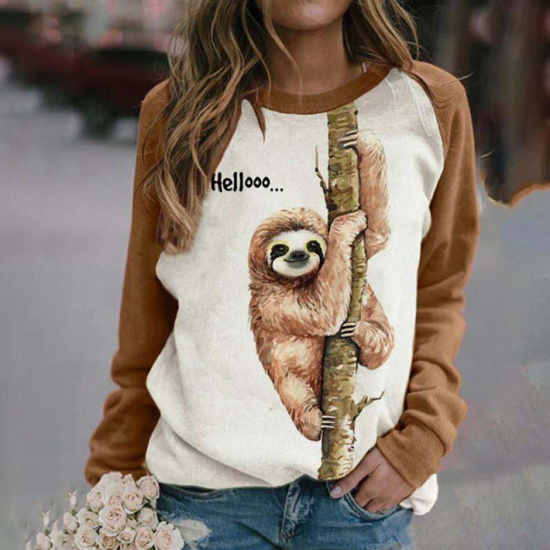 Женские топы с круглым вырезом, забавный милый кот, Повседневная толстовка с принтом Kawaii, пуловер с рисунком животных, женская одежда