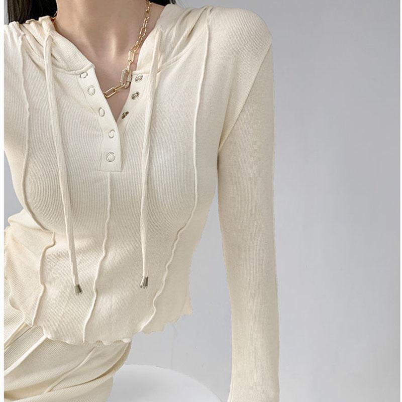 Тонкая толстовка с капюшоном Серый короткий топ с высокой талией Обнаженный пупок American Hottie Pure Desire Тонкая футболка со складками и длинными рукавами