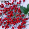 200 шт. Искусственные красные ягоды Мини 10 мм Рождественские искусственные ягоды на проволочных стеблях Идеально подходят для рождественской елки, венка, поделок, свадебных украшений