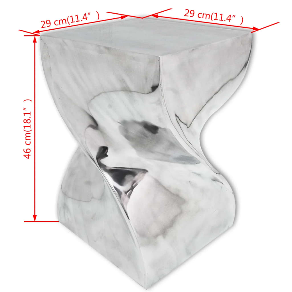 Stool Side Table Twisted Shape Silver Aluminum