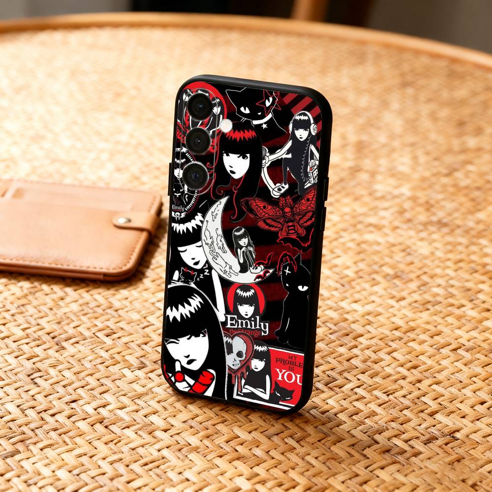 Чехол для телефона Cat E-Emily The Strange для Samsung A73, A21s, A22, A31, A32, A52, A53, A71, A80, Мягкий черный корпус