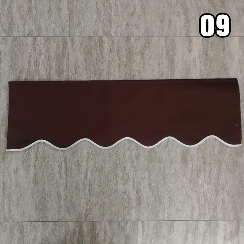 1M Retractable Patio Awning Replacement Fabric Windows Wavy Valance Durable Sunshade Canopy Cloth Waterproof Gray Beige Strips