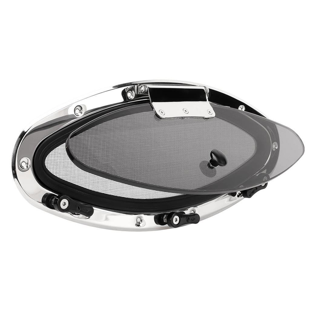 16.06x5.83in Овальное иллюминаторное окно для лодки Открывающееся внутрь Закаленное стекло УФ-защита Водонепроницаемый Иллюминатор Люк Сетчатый барьер