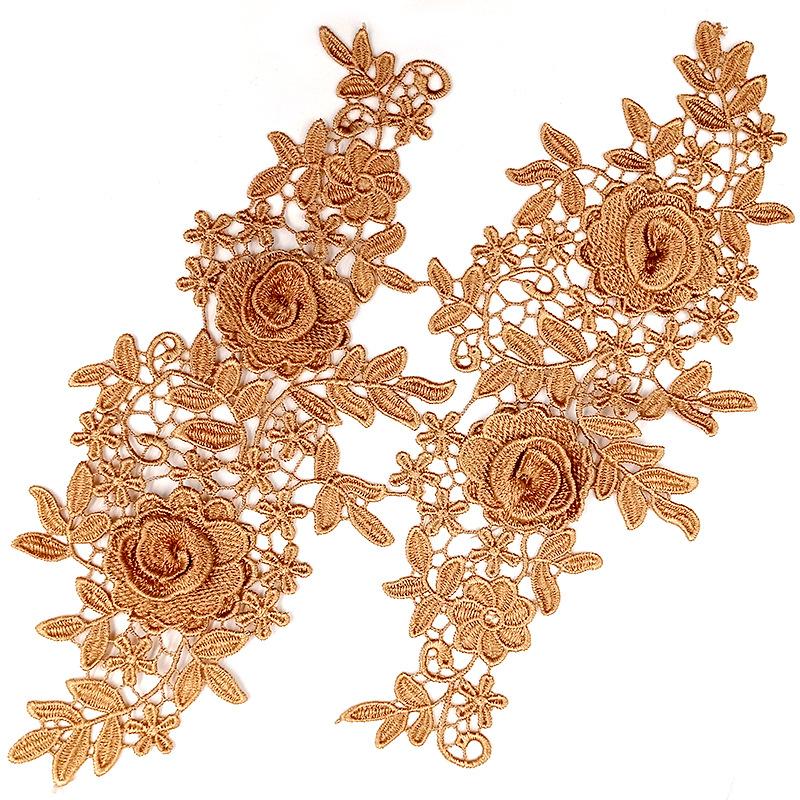 Embroidery Three-Dimensional Hollow DIY Embroidery Pair Lace Lace Accessories Polyester Filamentation Applique Floating Flower