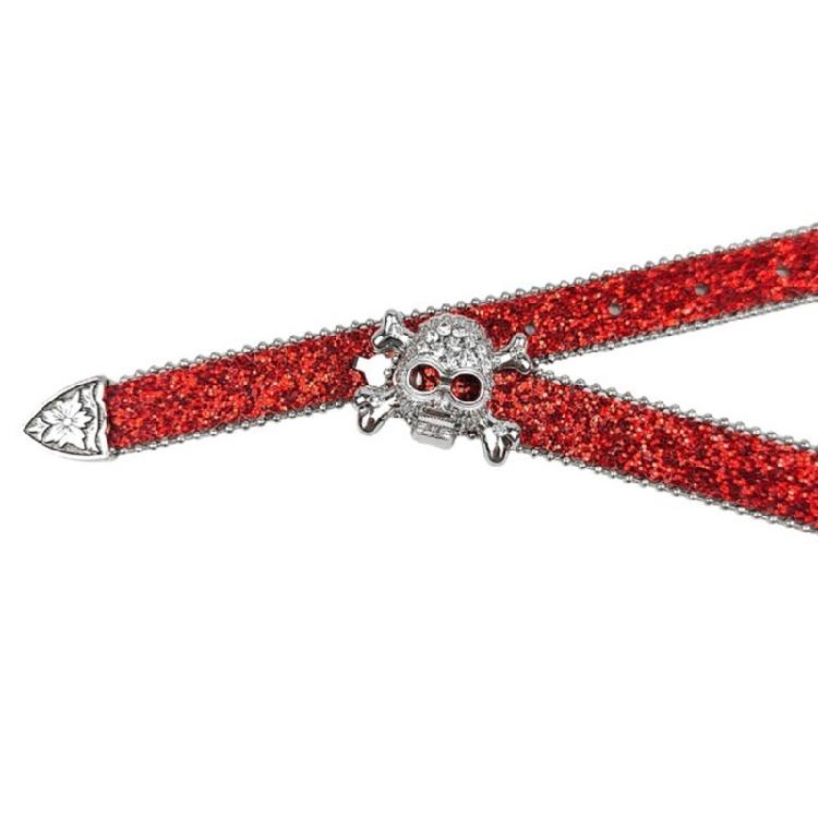 Гранж Поясная цепь с шипами Потрясающие стразы Пояс-ремень унисекс