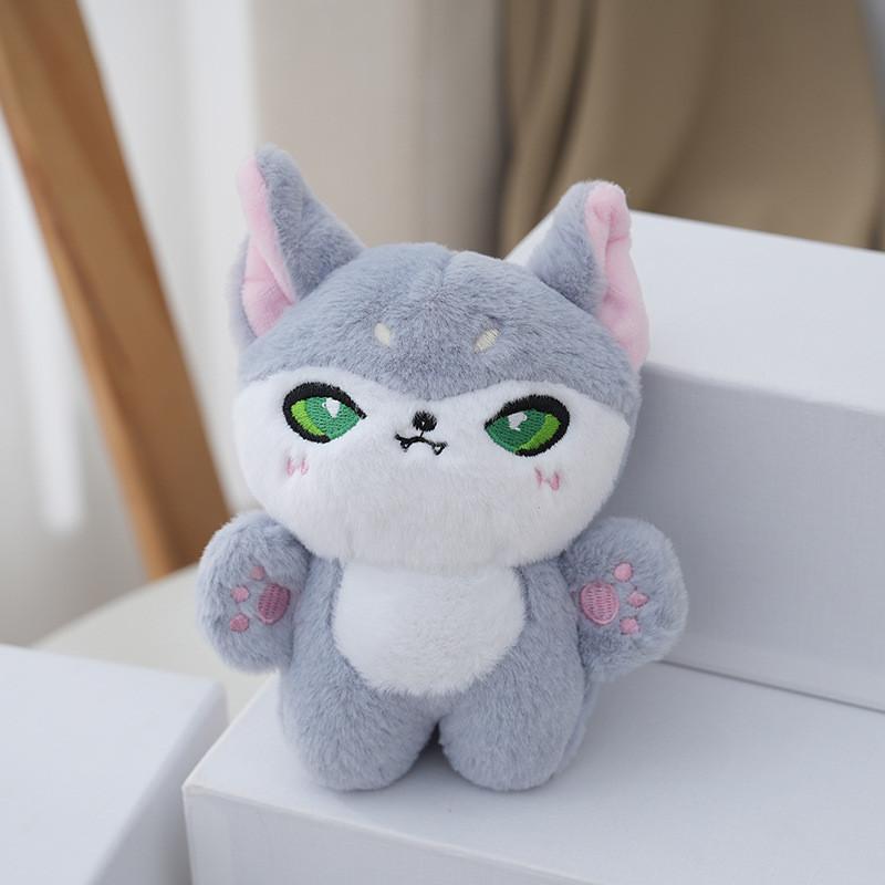 Trendy Cartoon Fox Plush Keychain Fluffy Cute Wolf Doll Bag Accessory
