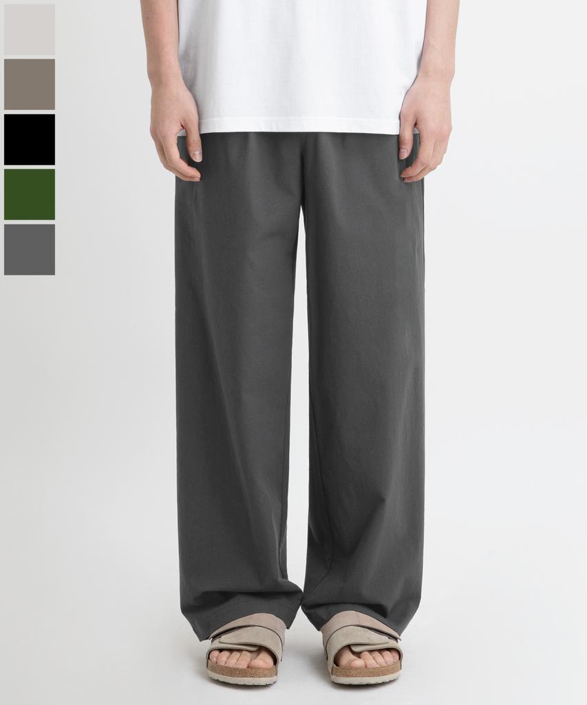BRENSON Like Linen Loose Fit Elastic Waist Pants ( 5 Colors )
