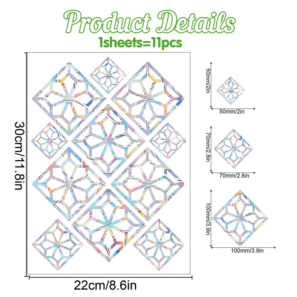 Christmas Rainbow Prism Static Cling Glass Stickers PVC Halloween Window Stickers Sun Catcher Decorative Films