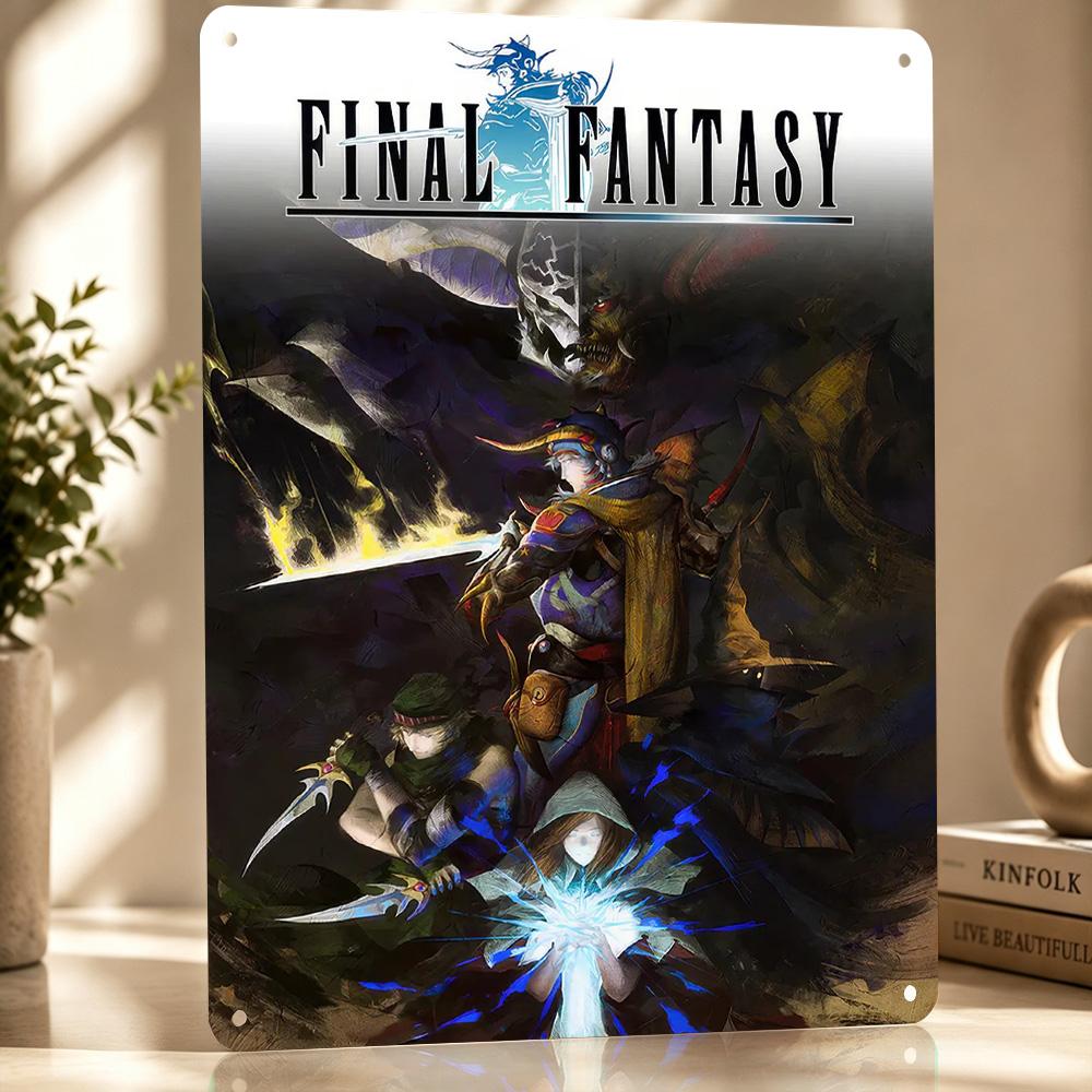 Final Fantasy Characters and Villain Personalized D Textured Metal Poster Wall Art Tinplate Sign for Modern Home Decoration