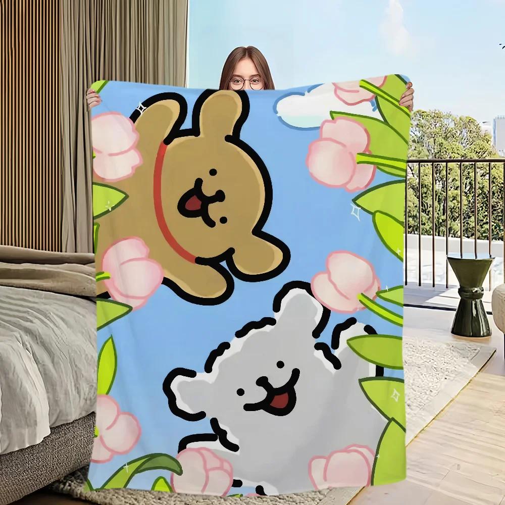 Cute Cartoon Plush Throw Blanket Soft Flannel for Bedroom Living Room Office Travel Perfect Warm Cozy Gift