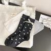 5 Pairs Set Heart Polka Dots Long Socks Thickened Sweet Socks Mid Tube Socks  Autumn Winter Season