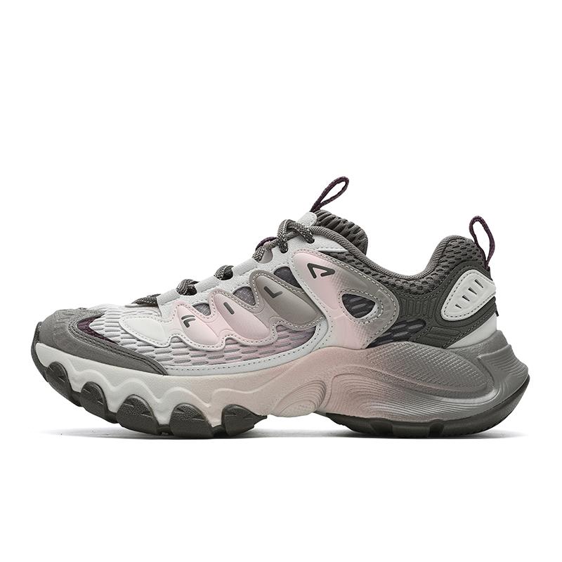 New FILA TRUFFLE 2.0 Mushroom Shoes Breathable And Lightweight Low Top Casual Shoes Women's Pumice Cinder Gray F12W531103FCC