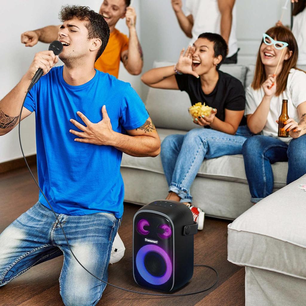 Bluetooth-динамик Tronsmart Halo 110 с проводным караоке-микрофоном, поддержка караоке, превосходный стереозвук 60 Вт, BT5.3