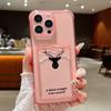Для iPhone 16E 16 Pro Max 15 Pro 14 13 12 11 чехол-оболочка с простым узором оленя, прозрачным карманом для карт, тонким противоударным мягким силиконовым чехлом для телефона
