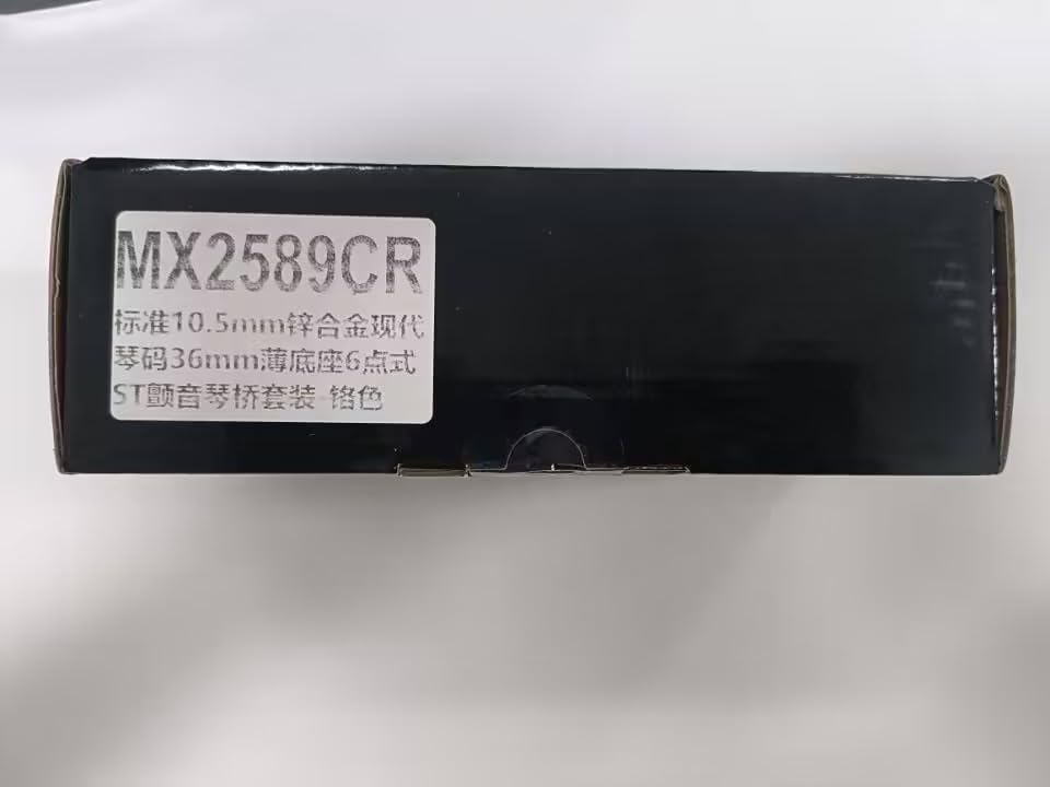 Musiclily Pro 10.5mm Modern 6-Point Tremolo Unit Bridge with 36mm Short Block for Squier Stratocaster Electric Guitars, Chrome