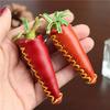 Первый слой Коровья кожа Морковка Брелок-подвеска Локомотив Ключница для автомобиля Аксессуары Сумка Маленький кулон Милый Модный