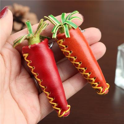 Первый слой Коровья кожа Морковка Брелок-подвеска Локомотив Ключница для автомобиля Аксессуары Сумка Маленький кулон Милый Модный