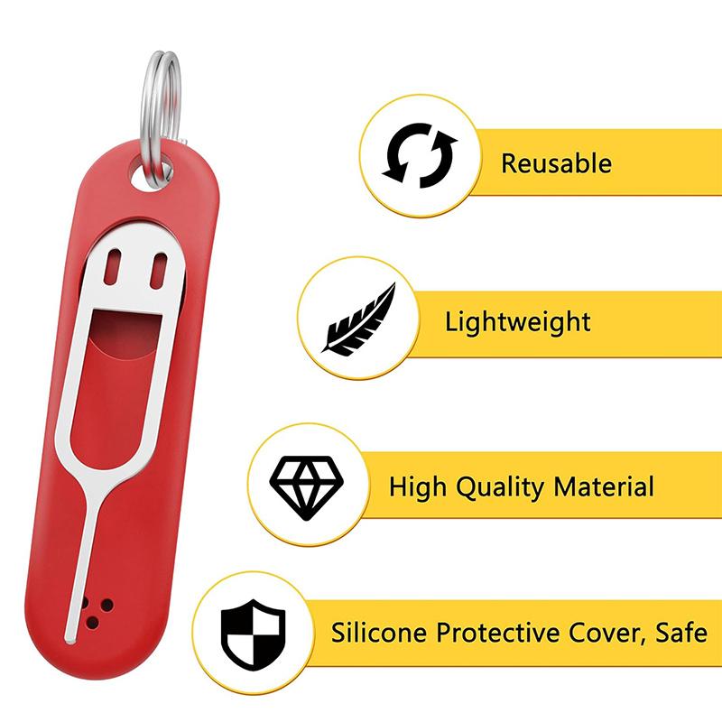 1 шт., штифт для удаления SIM-карты со съемным брелоком, подходит для всех iPhone, Samsung и других смартфонов